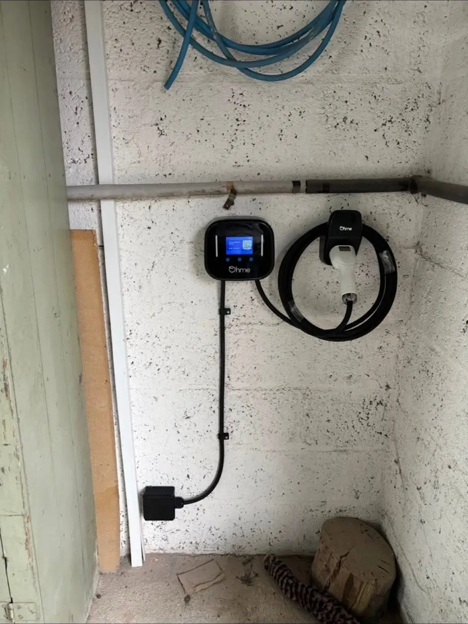 EV charge point installed in an outbuilding