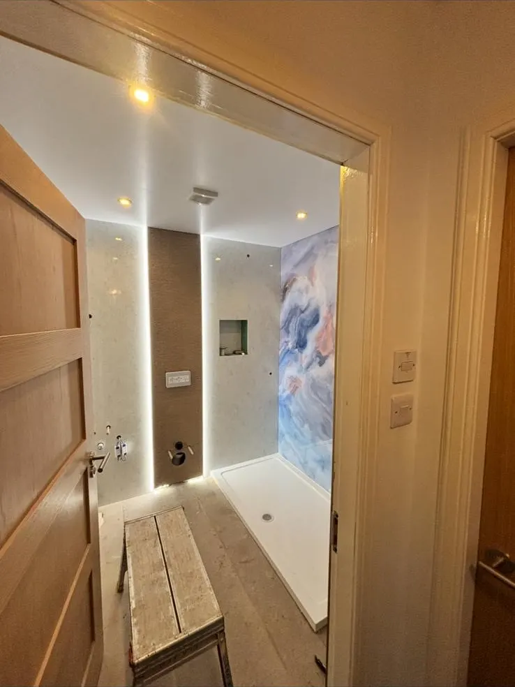 Bathroom LED cove lighting mid-fit